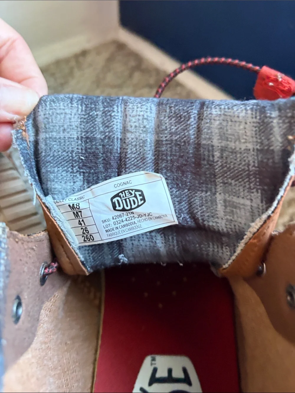 Hey Dude Brown Kids Lace-Up Boot with Red Accents